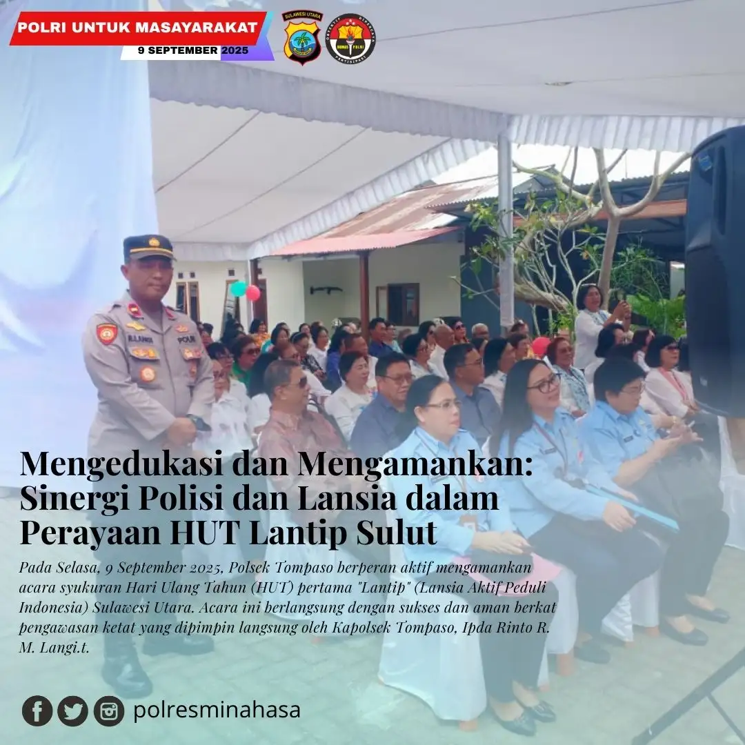 Mengedukasi dan Mengamankan: Sinergi Polisi dan Lansia dalam Perayaan HUT Lantip Sulut